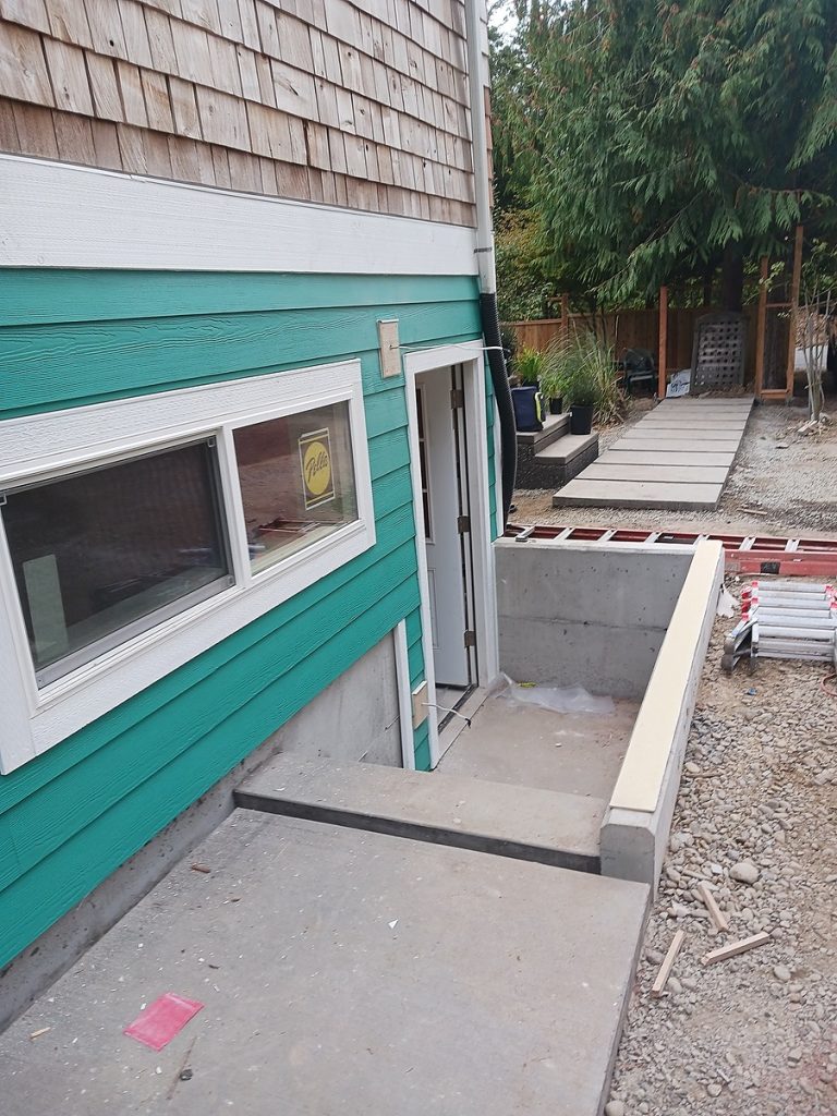 New basement entrance under construction