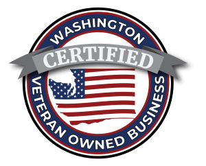 Washington State Certified Veteran Owned Business badge - Jones Custom Contracting is 100% veteran owned